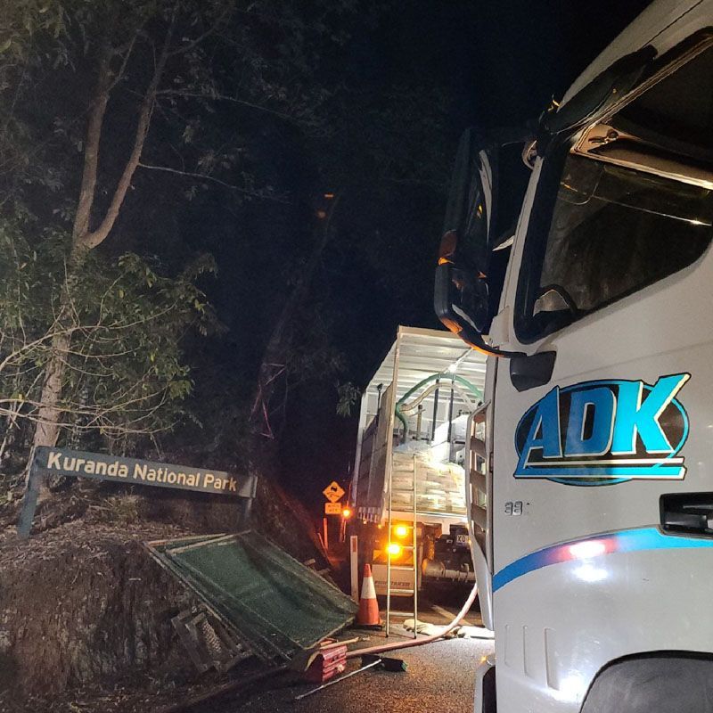 A truck that says aok on the side of it