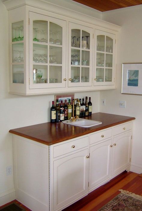 Custom Kitchen Bar with Glass Doors