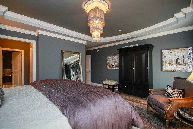Bedroom with Dark Gray Walls - Home Interior Painting Contractors, Jarrettsville, MD