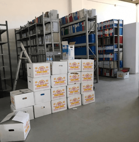 Il magazzino per deposito merci di Open Service a Cagliari