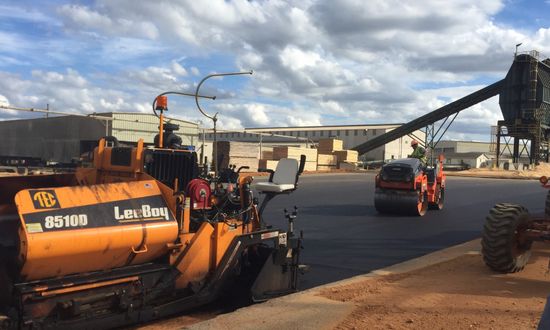 new asphalt road under construction