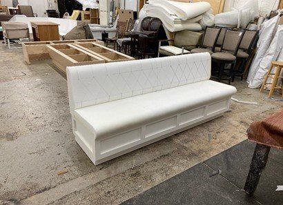 White Custom Booth — Freehold, NJ — J&H Dinettes
