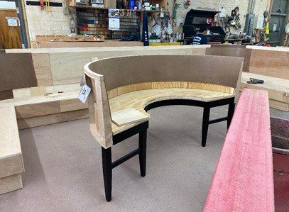 Crescent Shape Custom Booth — Freehold, NJ — J&H Dinettes