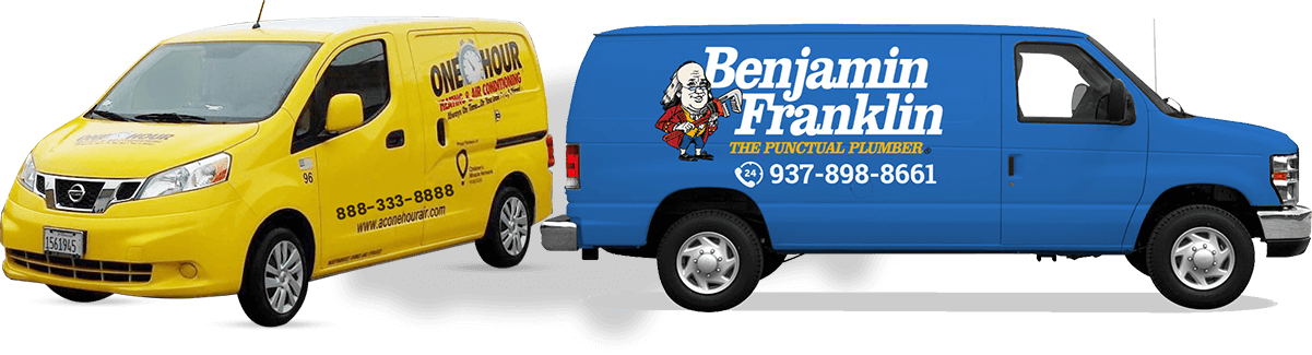 HVAC and Plumbing trucks