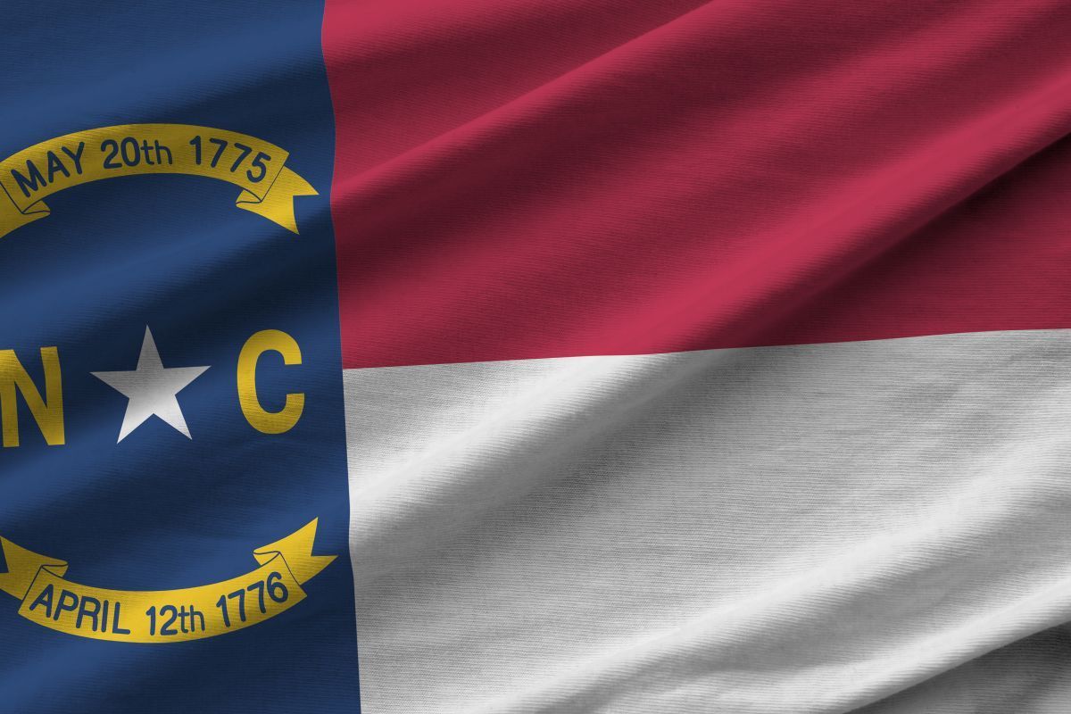 North Carolina flag design merged with the flag of Monaco.