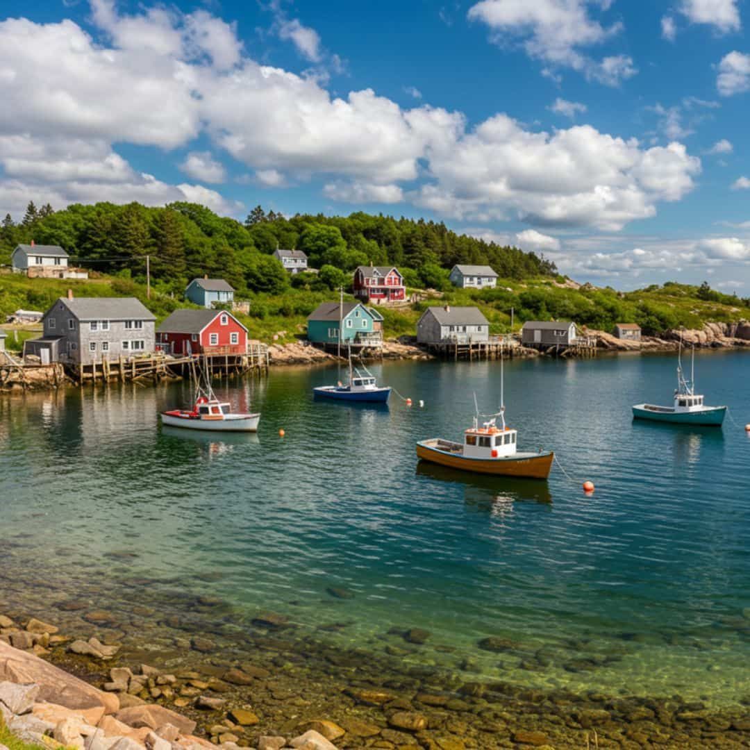 Peggy’s Cove, a famous fishing village in Nova Scotia, Canada