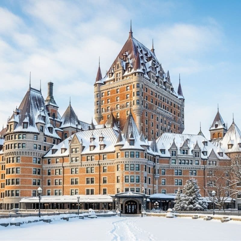 Hotel Frontenac in February, Quebec City,