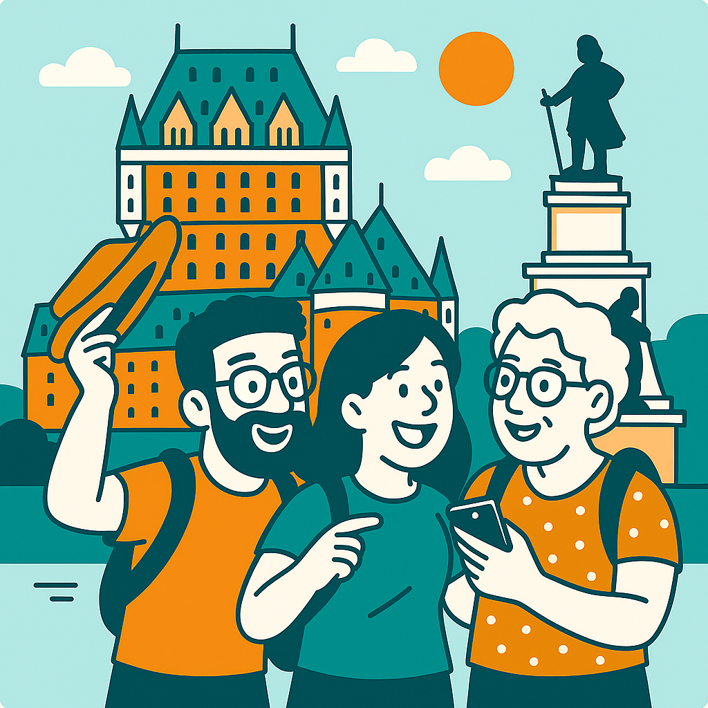Happy Travellers in Quebec City