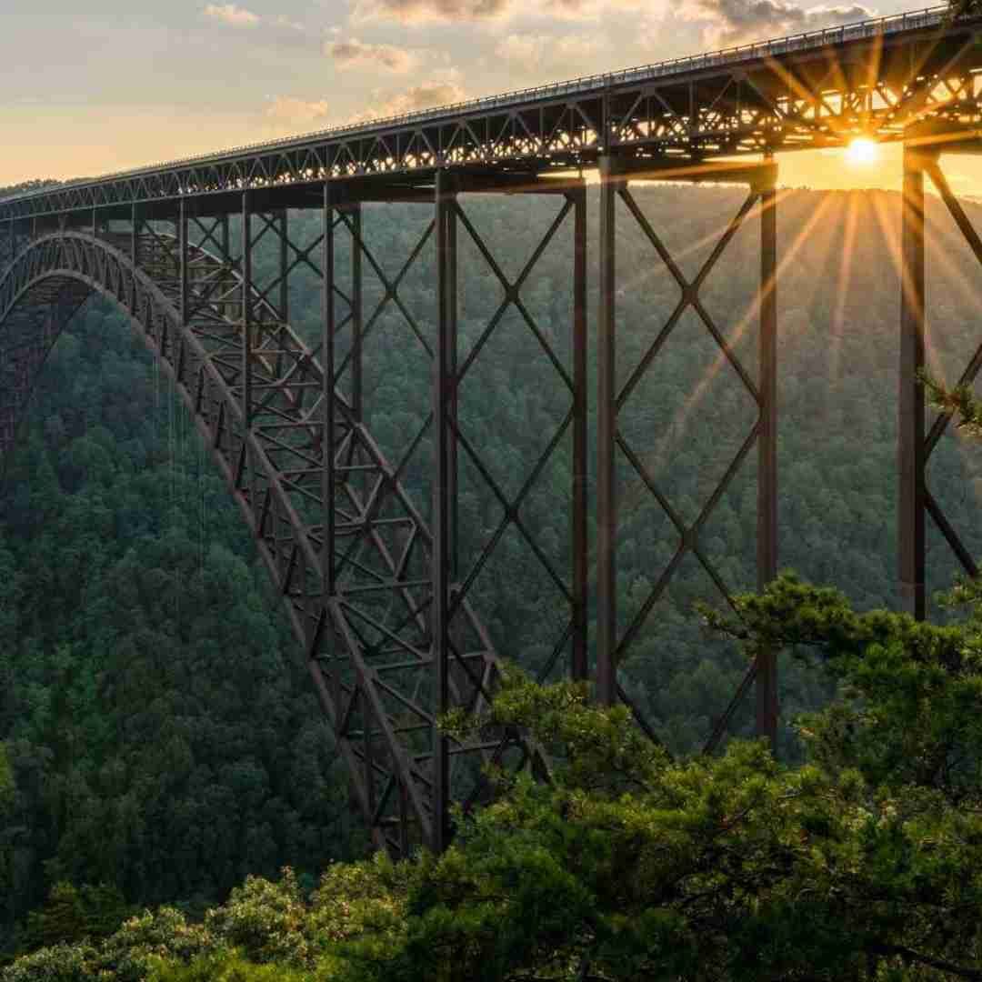 West Virginia bridge though the forest