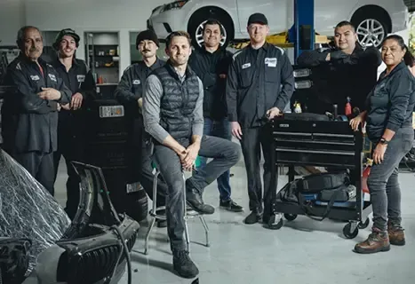 Staff inside our garage | Larsen Automotive