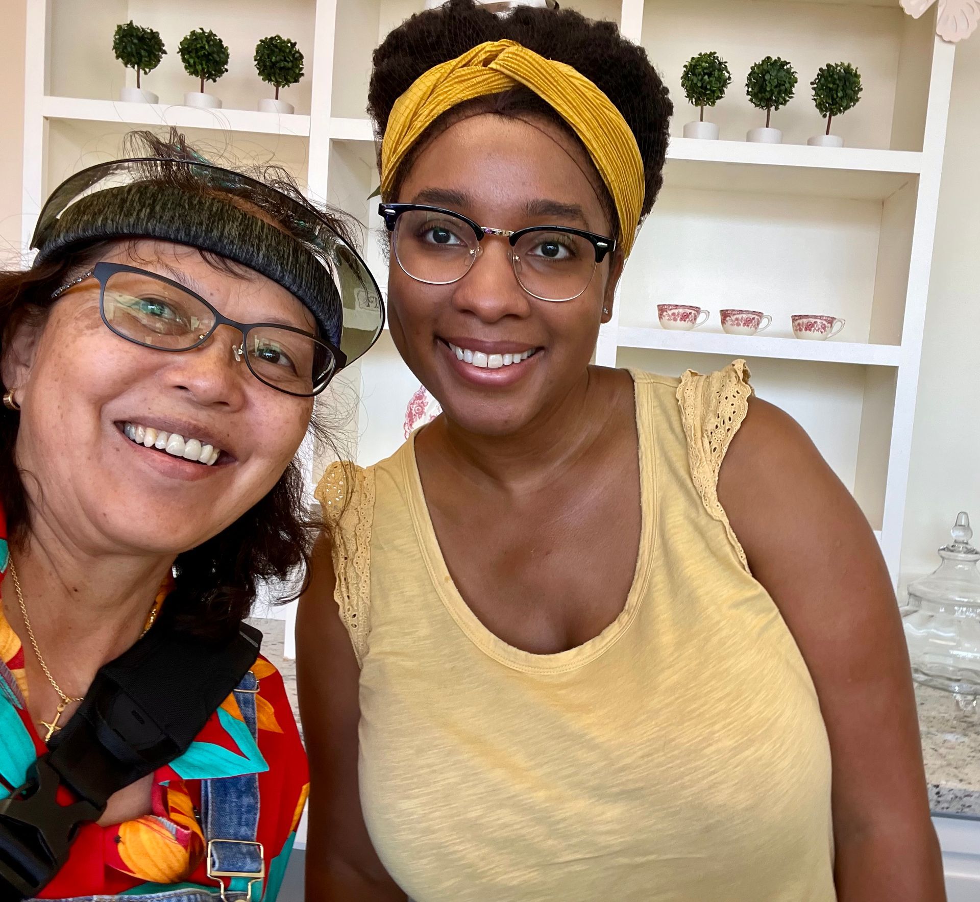 Visitors at the bakery