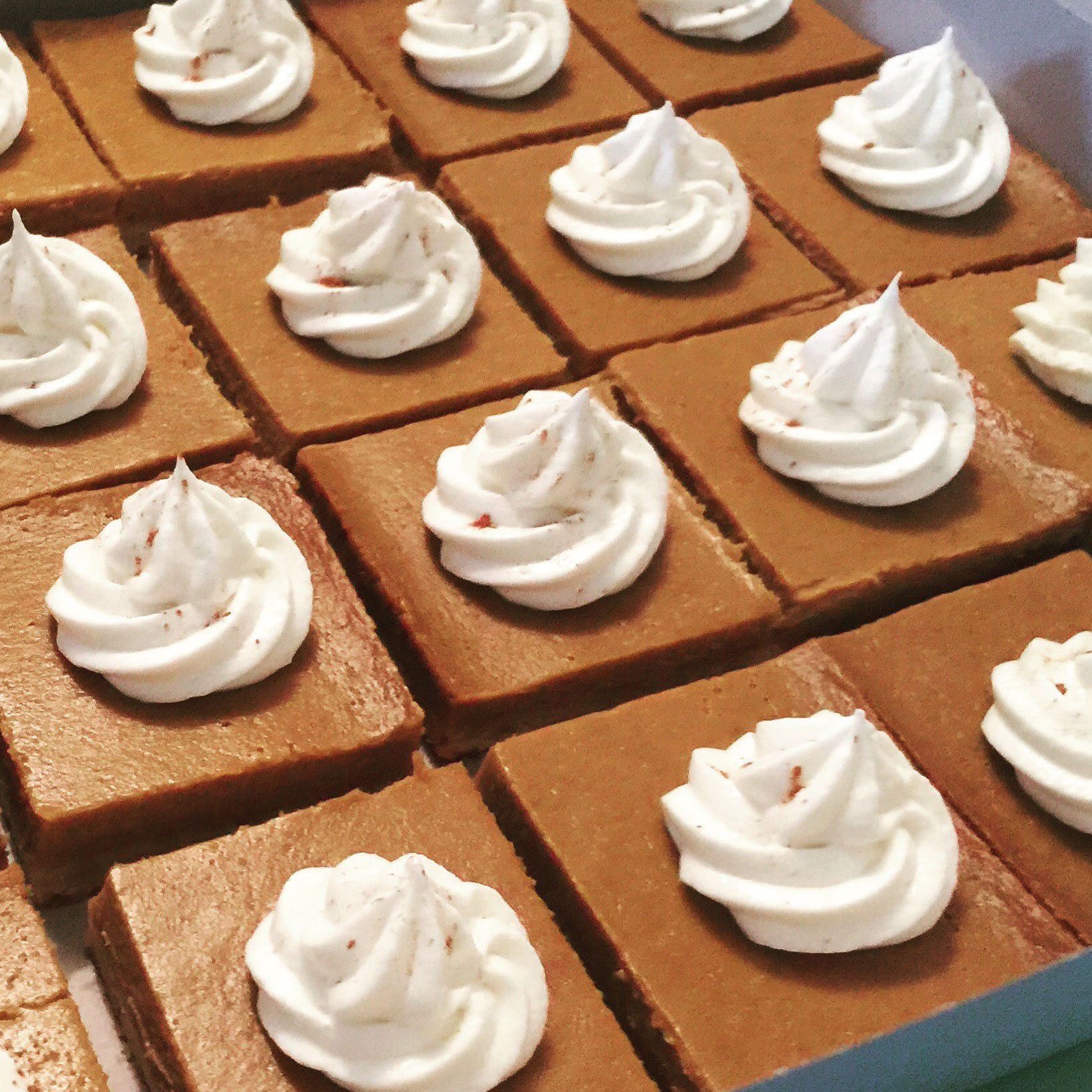 Pumpkin Spice Bars crowned with cream cheese frosting