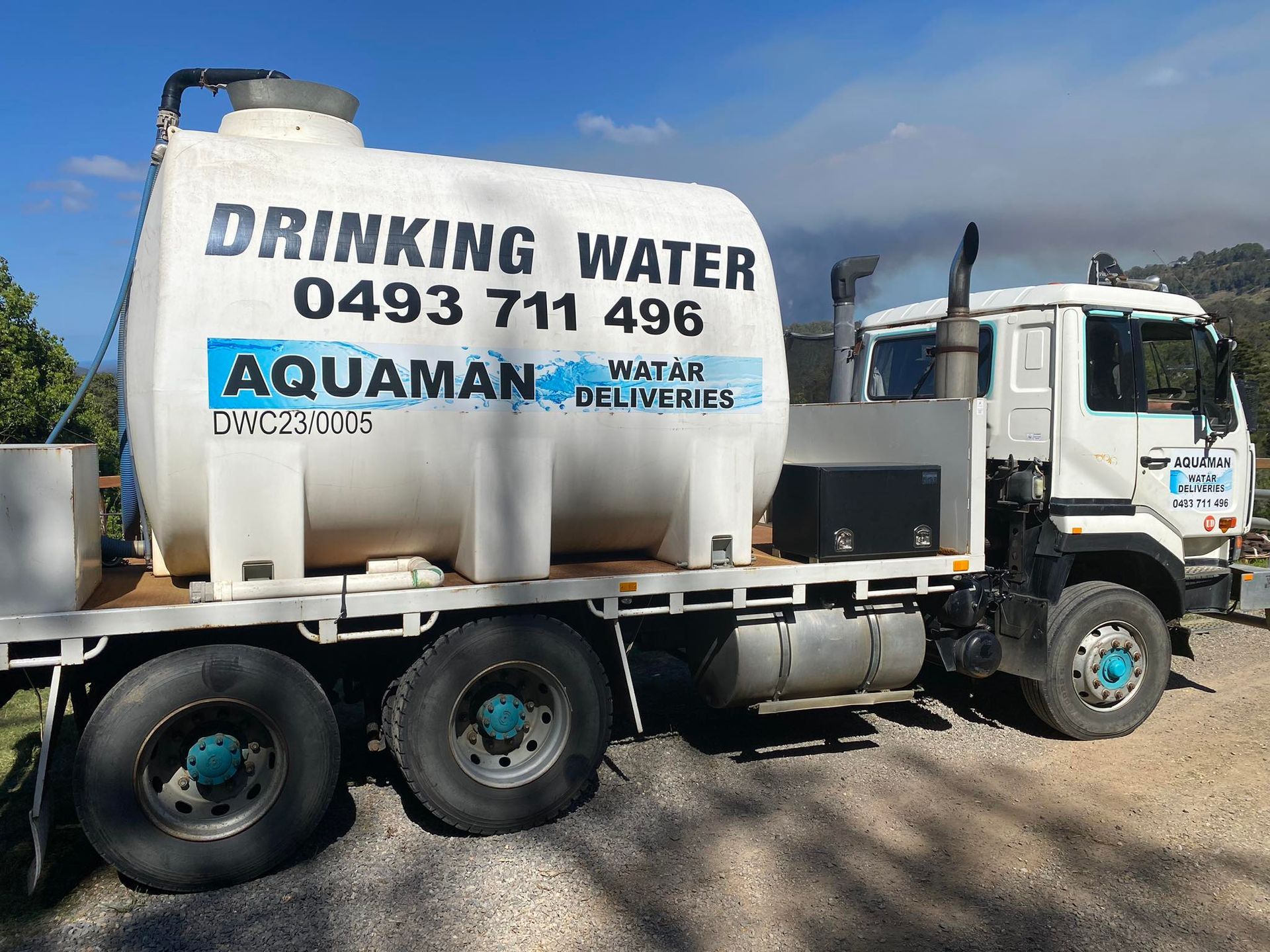 A Drinking Water Truck Is Parked On The Side Of The Road — Aquaman Watàr Deliveries In Bald Knob, QLD