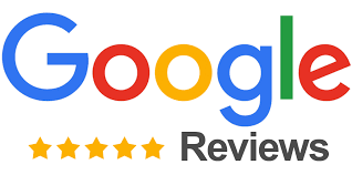 The google reviews logo has five stars on it