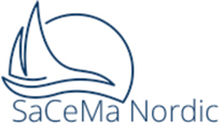 The sacema nordic logo has a sailboat on it