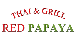 Logo for Red Papaya Thai & Grill, featuring 