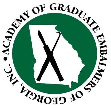 The logo for the academy of graduate embalmers of georgia