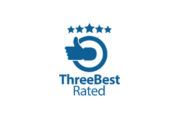 A three best rated logo with a hand giving a thumbs up.