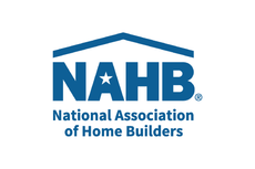 The logo for the national association of home builders is blue and white.