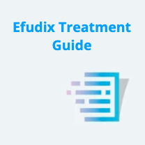 A blue icon with the words efudix treatment guide on it.
