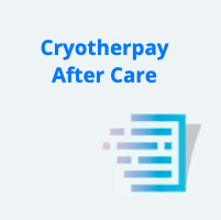A logo for cryotherpay after care with a blue icon.