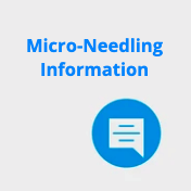 A blue circle with the words `` micro-needling information '' written on it.