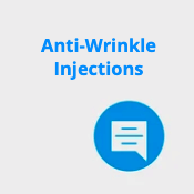 A blue circle with the words `` anti-wrinkle injections '' written on it.