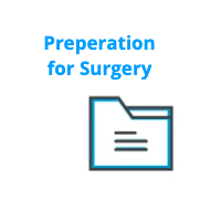 A folder with the words `` preparation for surgery '' written on it.