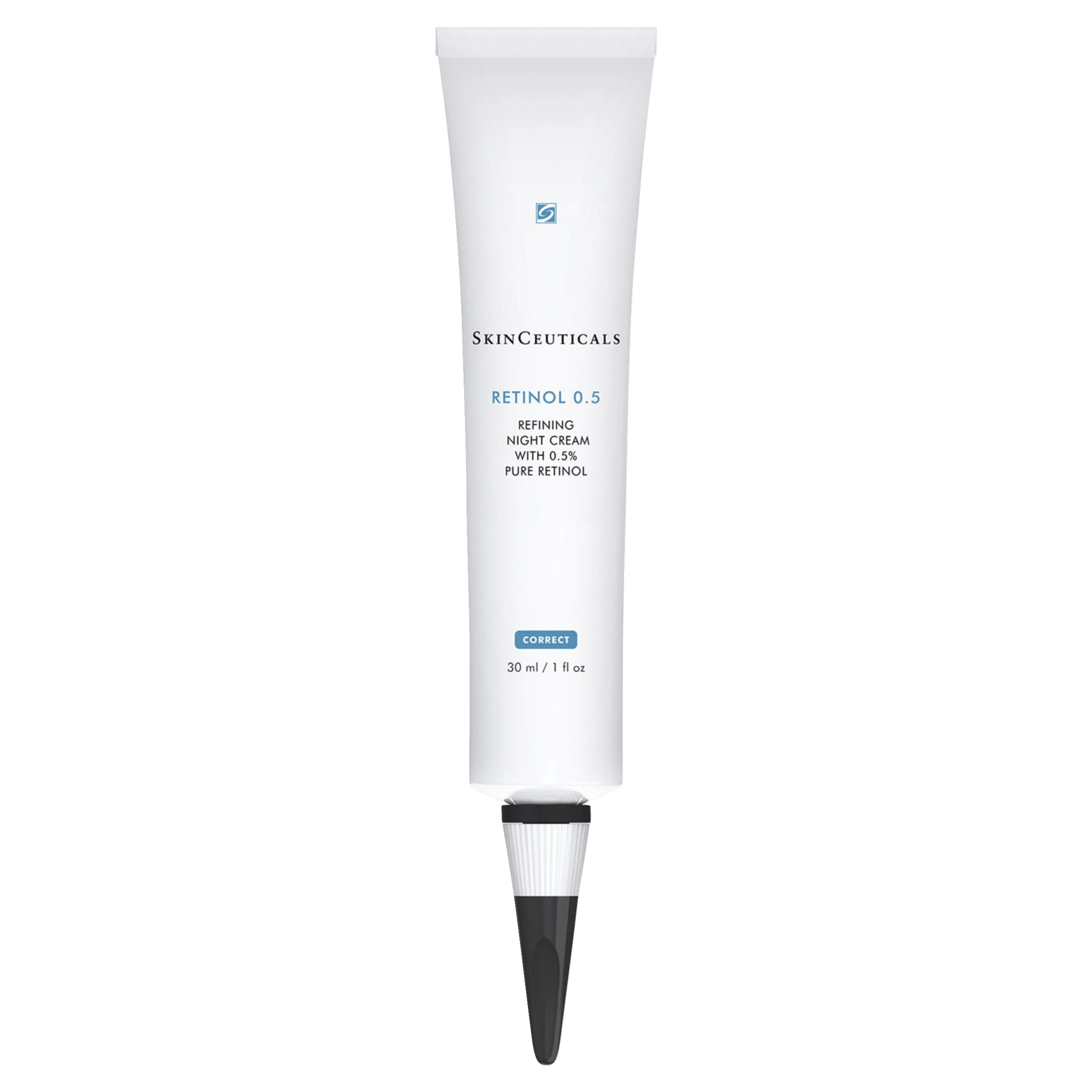 A tube of skinceuticals retinol eye cream on a white background.