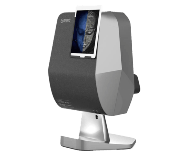 A device with a picture of a person 's face on it