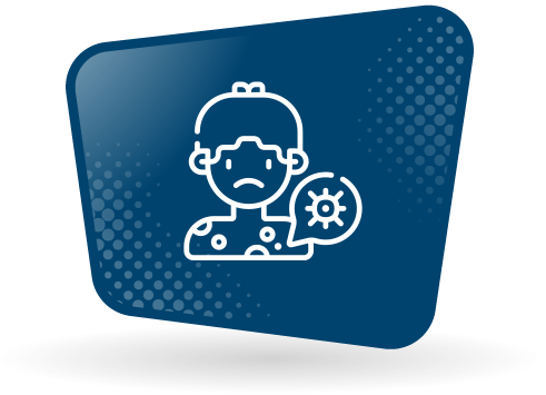 An icon of a person with a rash on their arm.