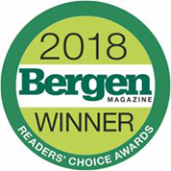 A badge that says ' bergen magazine winner readers choice awards ' on it