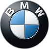BMW logo with blue, white, and black circular emblem