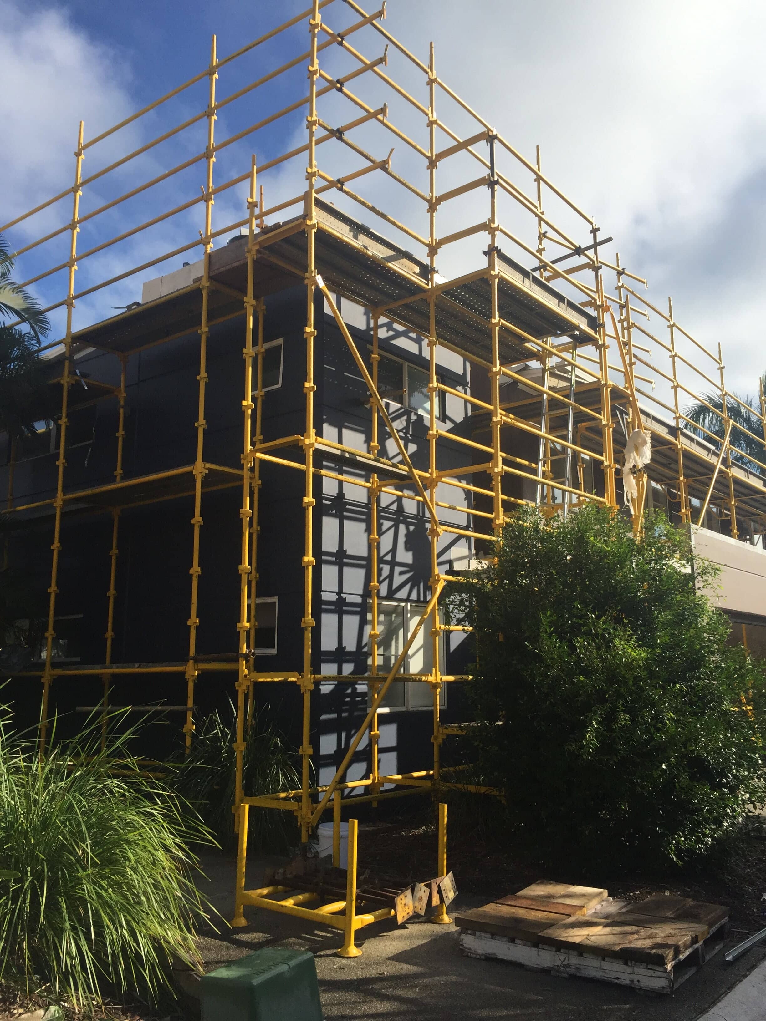 Project With Yellow Scaffolding — Airlie Action Scaffolding gallery in Arlie Beach, QLD