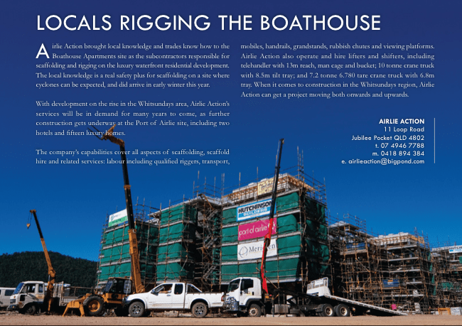 Airlie Action Flyer— Airlie Action Scaffolding gallery in Arlie Beach, QLD