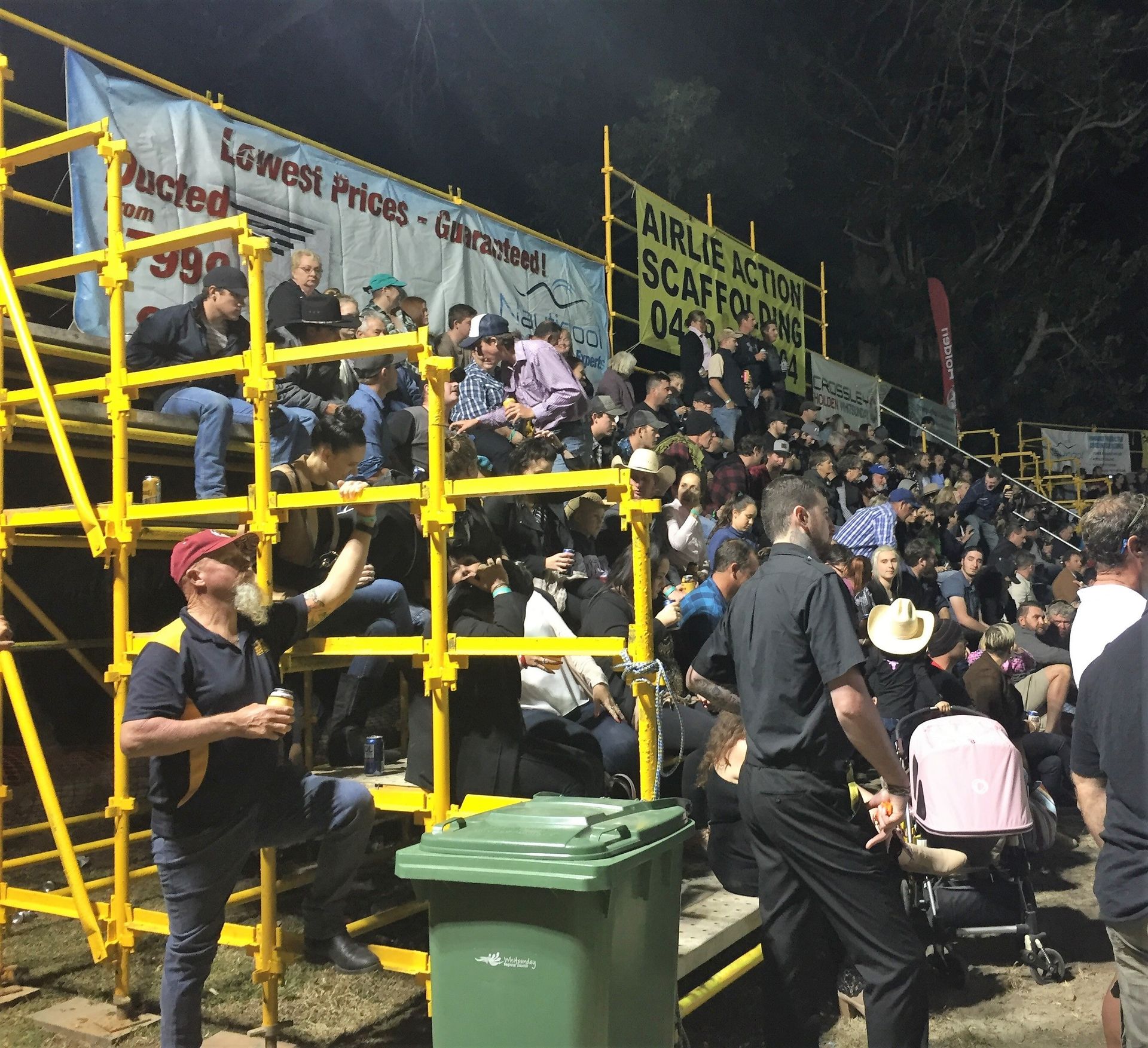Yellow Grand Stand— Airlie Action Scaffolding gallery in Arlie Beach, QLD