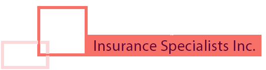 The logo for insurance specialists inc. is red and white