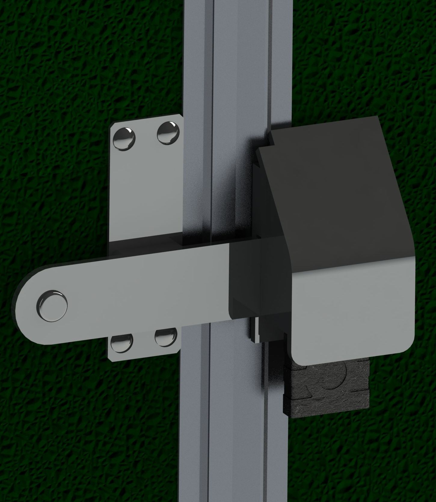 A 3d rendering of a steel door hardware lock system