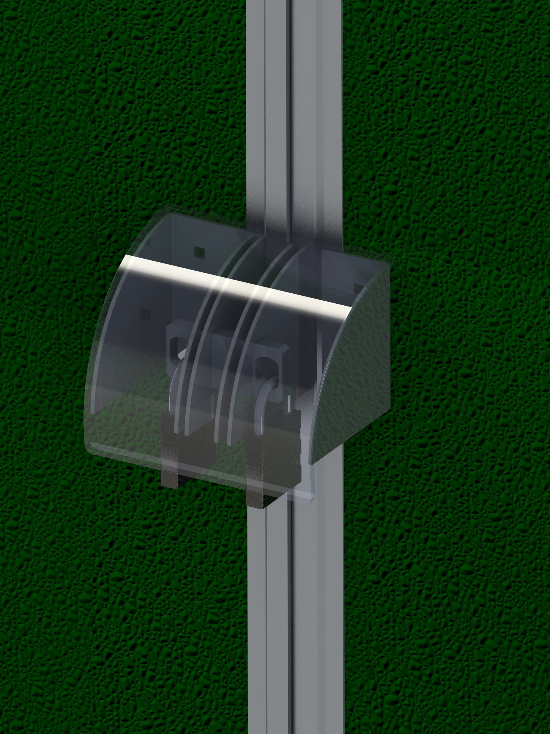 A 3d rendering of a steel door hardware lock system