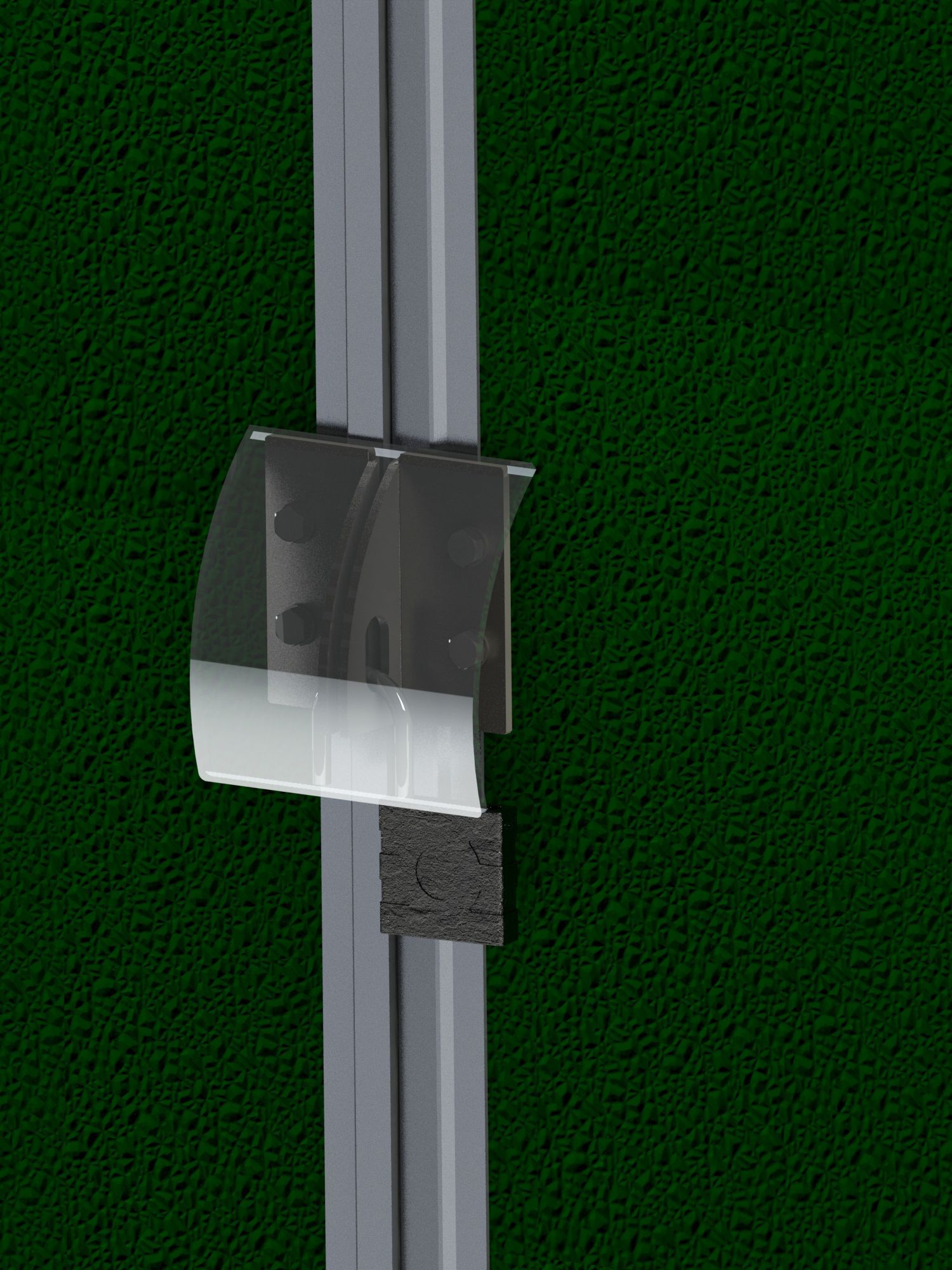 A 3d rendering of a steel door hardware lock system