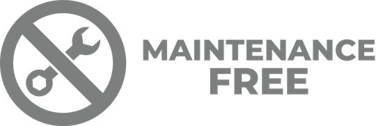 A logo that says zero to low maintenance with a wrench in a circle.