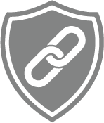 A shield with a chain in the middle of it.