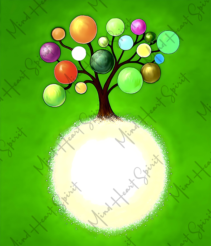 A Majestic Tree & Its Mystical Orbs (Green)