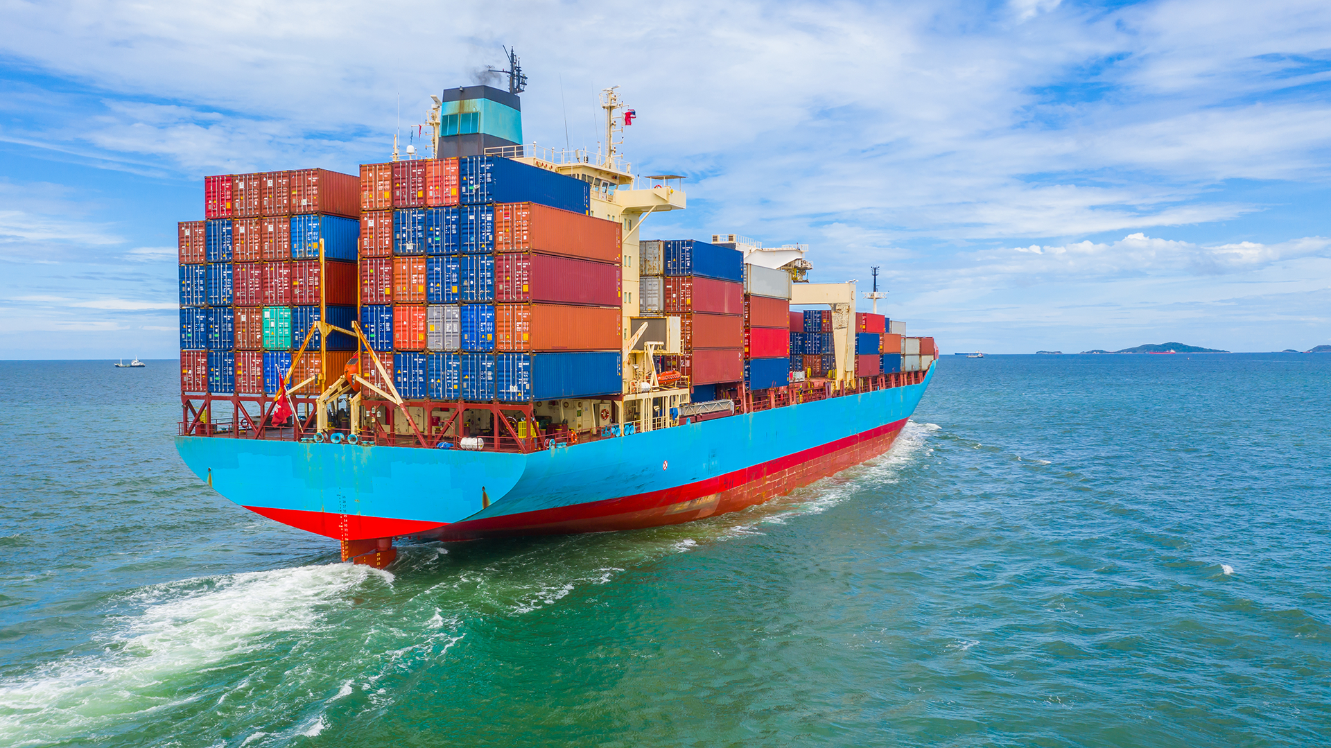 Large Cargo Container Ship on Ocean