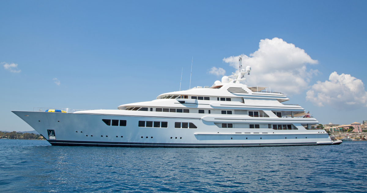 Photograph of Super Yacht on the ocean in port