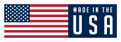 A made in the usa logo with an american flag