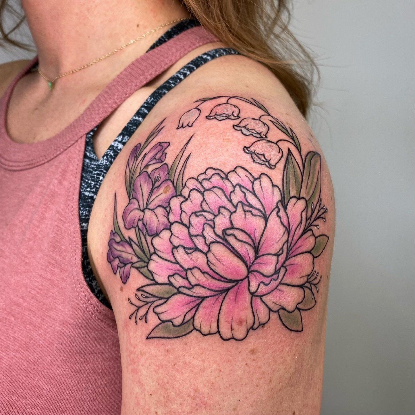 Pink flower bloomed — Little Rock, AR — Seventh Street Tattoos & Piercing