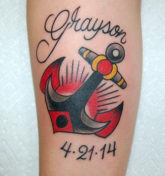 Black and red anchor tattoo — Little Rock, AR — Seventh Street Tattoos & Piercing