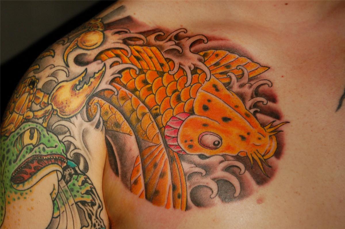 Koi, frog and scorpion tattoo — Little Rock, AR — Seventh Street Tattoos & Piercing