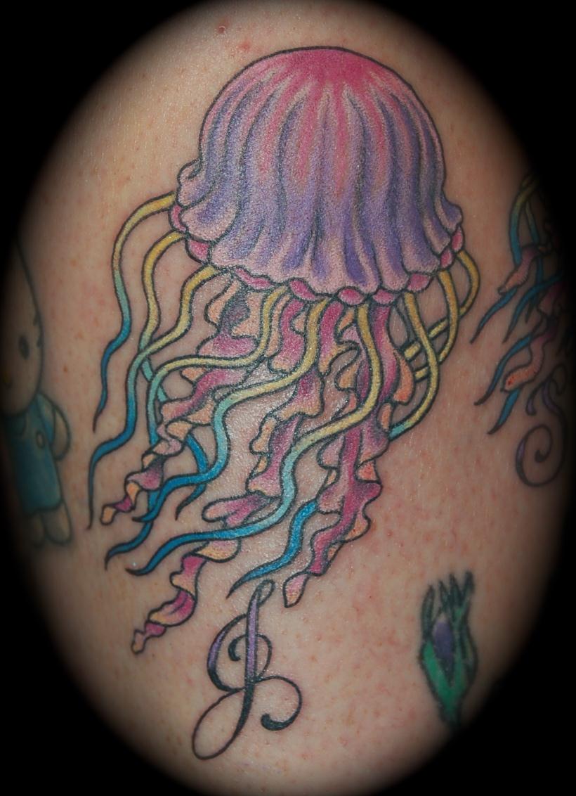 Colorful jellyfish tattoo — Little Rock, AR — Seventh Street Tattoos & Piercing